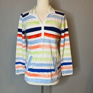 T by Talbots striped collared shirt size XS women’s